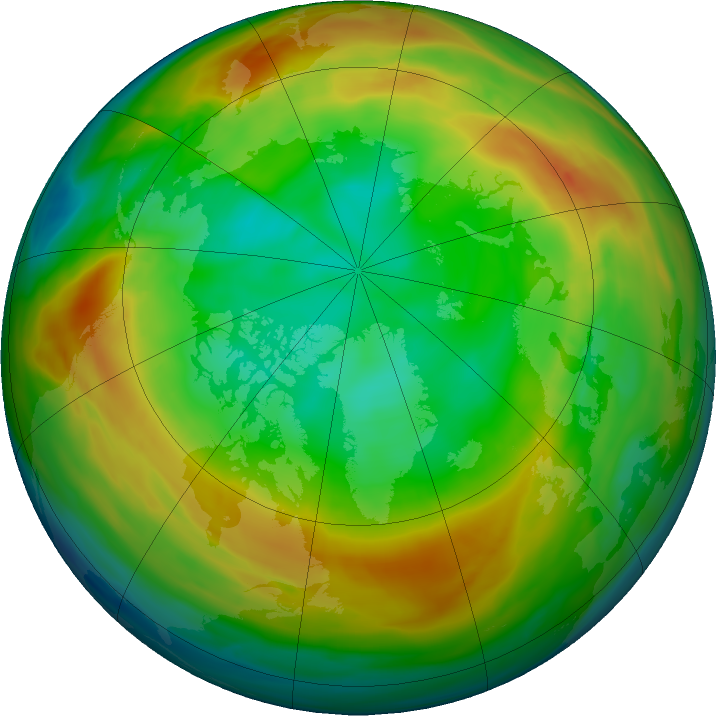 Arctic ozone map for 15 January 2020